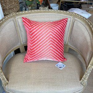 Coral Chevron Velvet Pillows